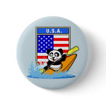This cute panda bear is kayaking in front of an American flag! How cute is that? makes a perfect gift for active outdoor people or kayaking fanatics from the United States of America. Great for everyone who loves cute pandas and kayaking.