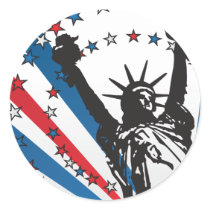 USA Liberty Round Stickers
