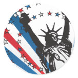 USA Liberty Round Stickers