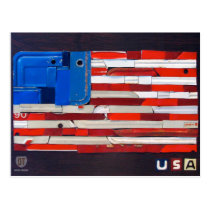 USA License Plate Art Flag Postcard postcards