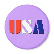 USA - (light purple) Refrigerator Magnet