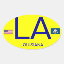 USA- Louisiana European-style Oval Bumper Sticker