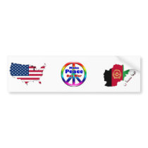 USA "Make Peace Not War" Afghanistan bumper stickers by World_Faith_Gifts USA "Make Peace Not War" Afghanistan bumper stickers