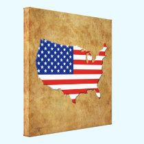 USA map canvas prints