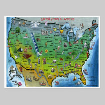 USA Map Z Postcard postcards
