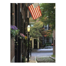 USA, Massachusetts, Boston, Beacon Hill. Postcard