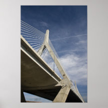 USA, Massachusetts, Boston. The Zakim Bridge. Print