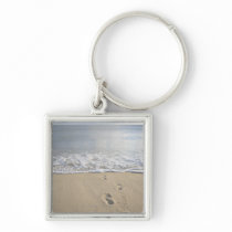 USA, Massachusetts, Cape Cod, footprints on Key Chain