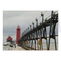 USA, Michigan, Lake Michigan Shore, Grand Haven: Greeting Cards