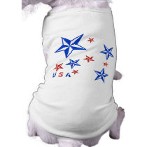 USA Nautical Stars Tshirt pet clothing