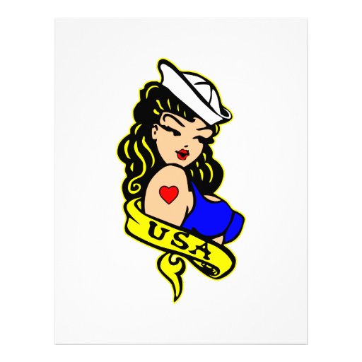 USA Navy Pinup Girl Personalized Letterhead