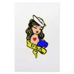 USA Navy Pinup Girl Personalized Stationery