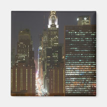 USA, New York City, View of Midtown with Fridge Magnet