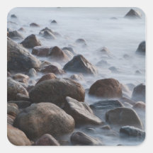 USA, New York, East Hampton. Ocean surf at Square Sticker