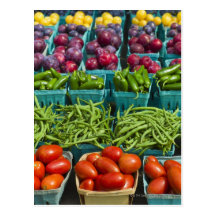 USA, New York State, New York, Vegetables and Post Card