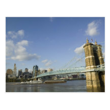 USA, Ohio, Cincinnati: Roebling Suspension 2 Post Cards