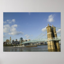 USA, Ohio, Cincinnati: Roebling Suspension 2 Posters
