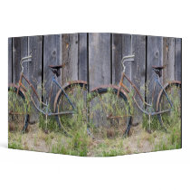 USA, Oregon, Bend. A dilapidated old bike 3 Ring Binders