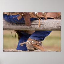 USA, Oregon, Seneca, Ponderosa Ranch. Cowboy Print