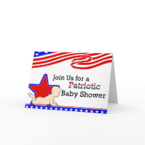 USA Patriotic Baby Shower Invitation cards by bizarretees USA Patriotic Baby Shower Invitation cards