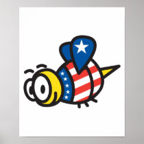usa patriotic bee poster
