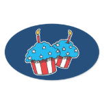 USA patriotic cupcakes Sticker