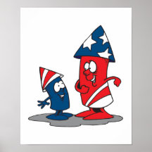 USA Patriotic Cute Fireworks Posters