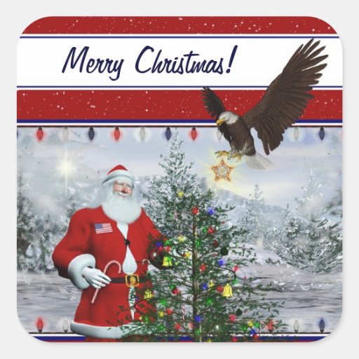 usa patriotic santa merry christmas gift stickers zazzle usa patriotic santa merry christmas gift stickers zazzle
