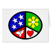 USA Peace Love Ecology Greeting Cards