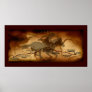 USA Pony Express Map Route Art Poster