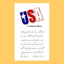USA poster with "In God We Trust" posters
