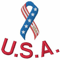 USA Pride Ribbon Embroidered embroidered shirts by Stitchbaby USA Pride Ribbon Embroidered embroidered shirts