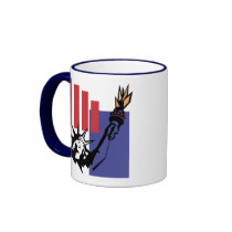USA-Red Blue Statue of Liberty mugs