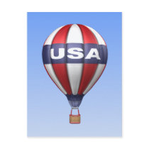 USA Red White and Blue Balloon Postcard by mariannegilliand USA Red White and Blue Balloon Postcard
