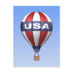 USA Red White and Blue Balloon Postcard