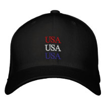 USA Red, White, and Blue Hat Embroidered Baseball Caps