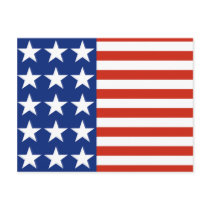 USA Red White and Blue Stars Flag Postcard