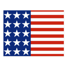 USA Red White and Blue Stars Flag Postcard
