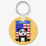 This adorable little panda is too cute! He's featured in front of a flag from United States of America and getting ready to do a gymnastics routine on the rings. This cute design is perfect for gymnasts and gymnastics fans.