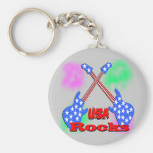 USA Rocks 4th Key Chains