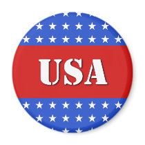 USA Round Magnet by mariannegilliand USA Round Magnet