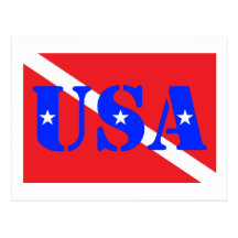 USA SCUBA Dive Flag Post Card