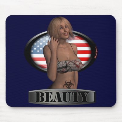 USA Sexy Pinup Girl Next Door Patriotic Mousepad by sexyshirts2