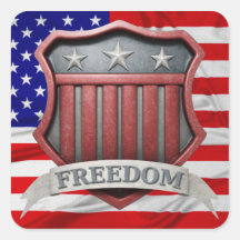 USA Shield Square Stickers