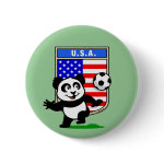 This adorable little panda is too cute! He's featured in front of a large flag from the United States of America and ready to play football and score some goals. This cute design is perfect for football players and soccer fans.