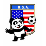 This adorable little panda is too cute! He's featured in front of a large flag from the United States of America and ready to play football and score some goals. This cute design is perfect for football players and soccer fans.