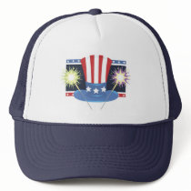 USA-Sparklers and Hat 4th of July Celebration Hat