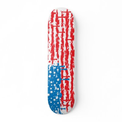 USA Spraypaint Drip Flag Custom Skateboard by CreativeSkateboards