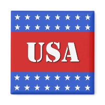 USA Square Magnet by mariannegilliand USA Square Magnet