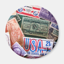 USA Stamp Collage Magnet